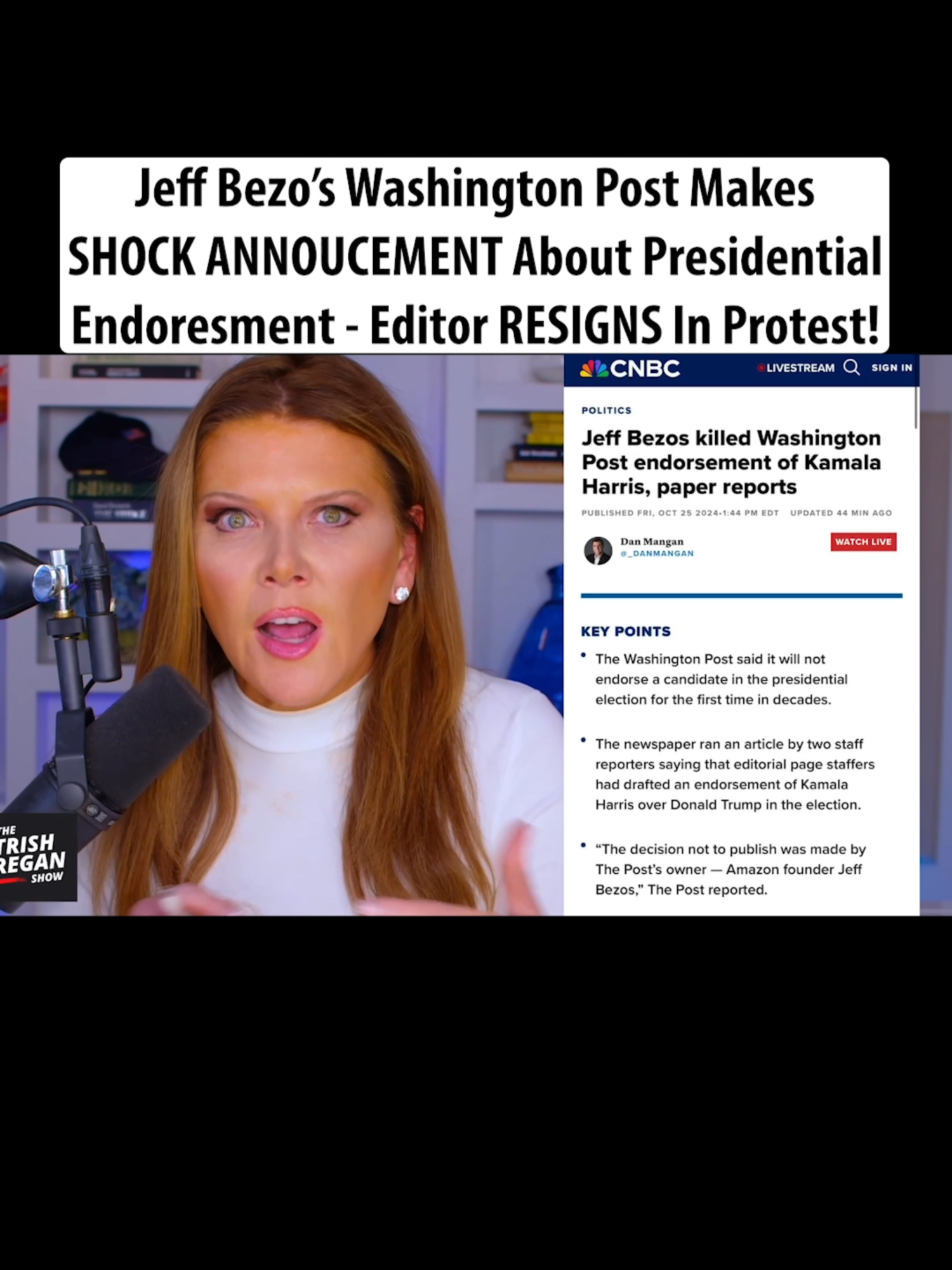 Jeff Bezo’s Washington Post Makes SHOCK ANNOUCEMENT About Presidential Endoresment - Editor RESIGNS In Protest! Subscribe and watch the FULL show at YouTube.com/@TrishReganChannel #trishregan #trishreganshow #joebiden #donaldtrump #election2024