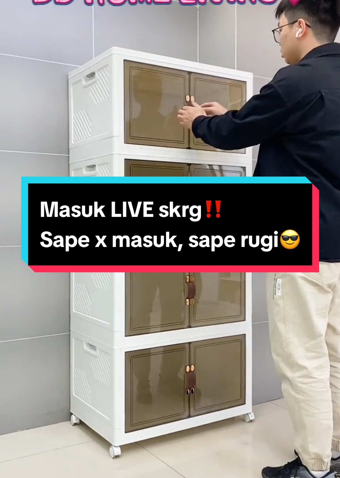 Masuk LIVE skrg‼️🤩🔥 ##fyp##storagebox##household##storage##cabinet##homeliving##fyp##plasticstorage##storageorganization##storage##convenient##foldable##simple##plasticstoragecabinet##storageboxmurah##organizerbox##kotaksimpanbarang ##ddhome#malaysia