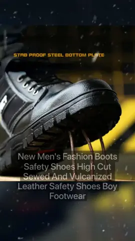 New Men's Fashion Boots Safety Shoes High Cut Sewed And Vulcanized Leather Safety Shoes Boy Footwear Walking Shoes Comfort Only ₱169.20 - 498.20!#foryoupage 