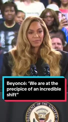 Global pop superstar Beyoncé introduced Vice President Kamala Harris at a campaign rally in Houston, declaring, “We are the precipice of an incredible shift — the brink of history. I’m not here as a celebrity, I’m not here as a politician. I’m here as a mother.” #beyonce #kamalaharris #houston #election #politics #news #kellyrowland #destinyschild 