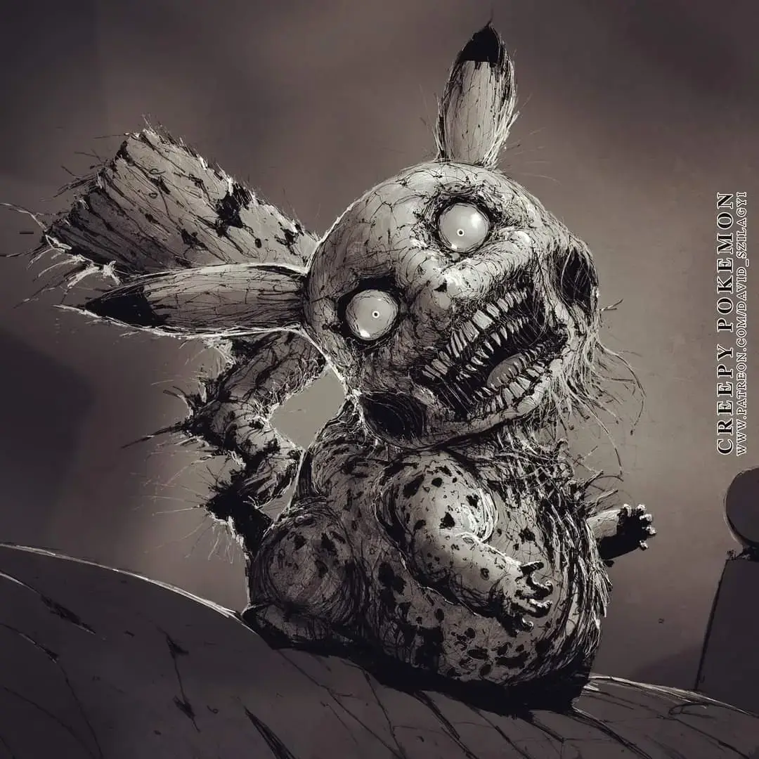 Creepy Pokemon ☠️☢️😱 🎨David Szilagyi pt1 #pokemon 