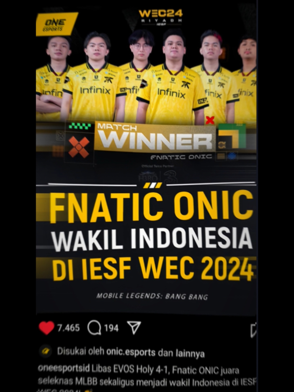 sonic tetep dukung onic ya🦔 #fnatic #fnoc #onicesport #mlbb #fyp #masukberanda #wec2024 #iesf2024 