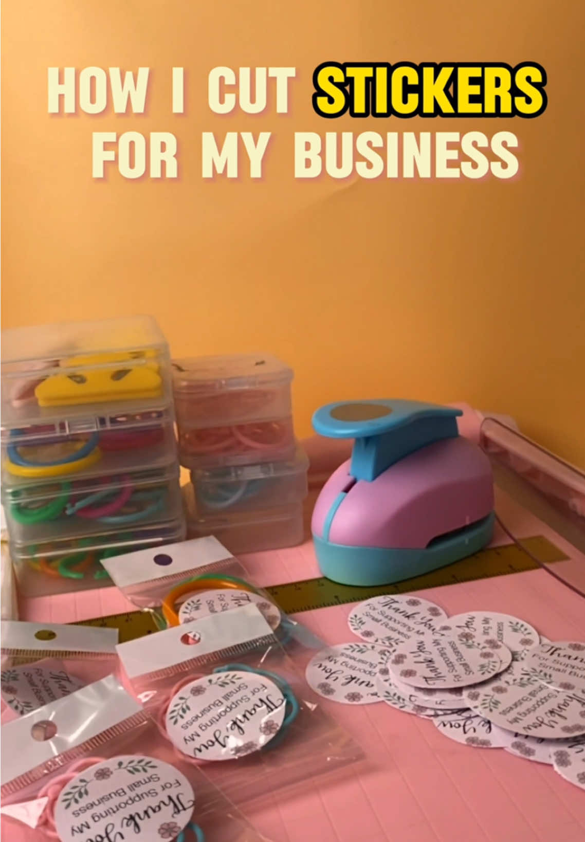 How I cut stickers for my business!!! #craftave #cuttingtips #cuttingideas #puncher #circlepuncher #cuttingshapes #fypシ #fypシ゚viral #fyppppppppppppppppppppppp 
