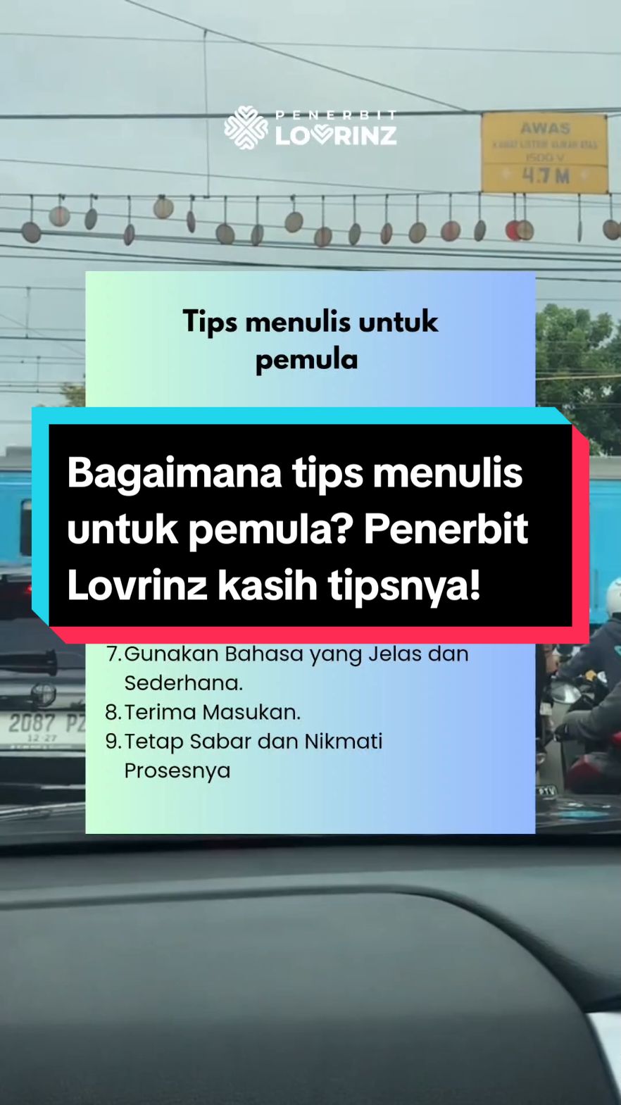 Tips menulis untuk pemula Penerbit Lovrinz kasih tipsnya!  Jadi untuk kamu yang mau terbitin buku novel wattpad, AU terbitinnya di Penerbit Lovrinz, ya🥰 Yuk! Segera hubungi Neng ya untuk konsultasi gratis segala permasalahan penerbitan kamu😊 #penerbit #penerbitlovrinz #cetakbuku #penerbitanbuku #penulis #novel #penulis #win  #penerbitindie #wattpad #buku #au #tandabaca #eyd #fyp 