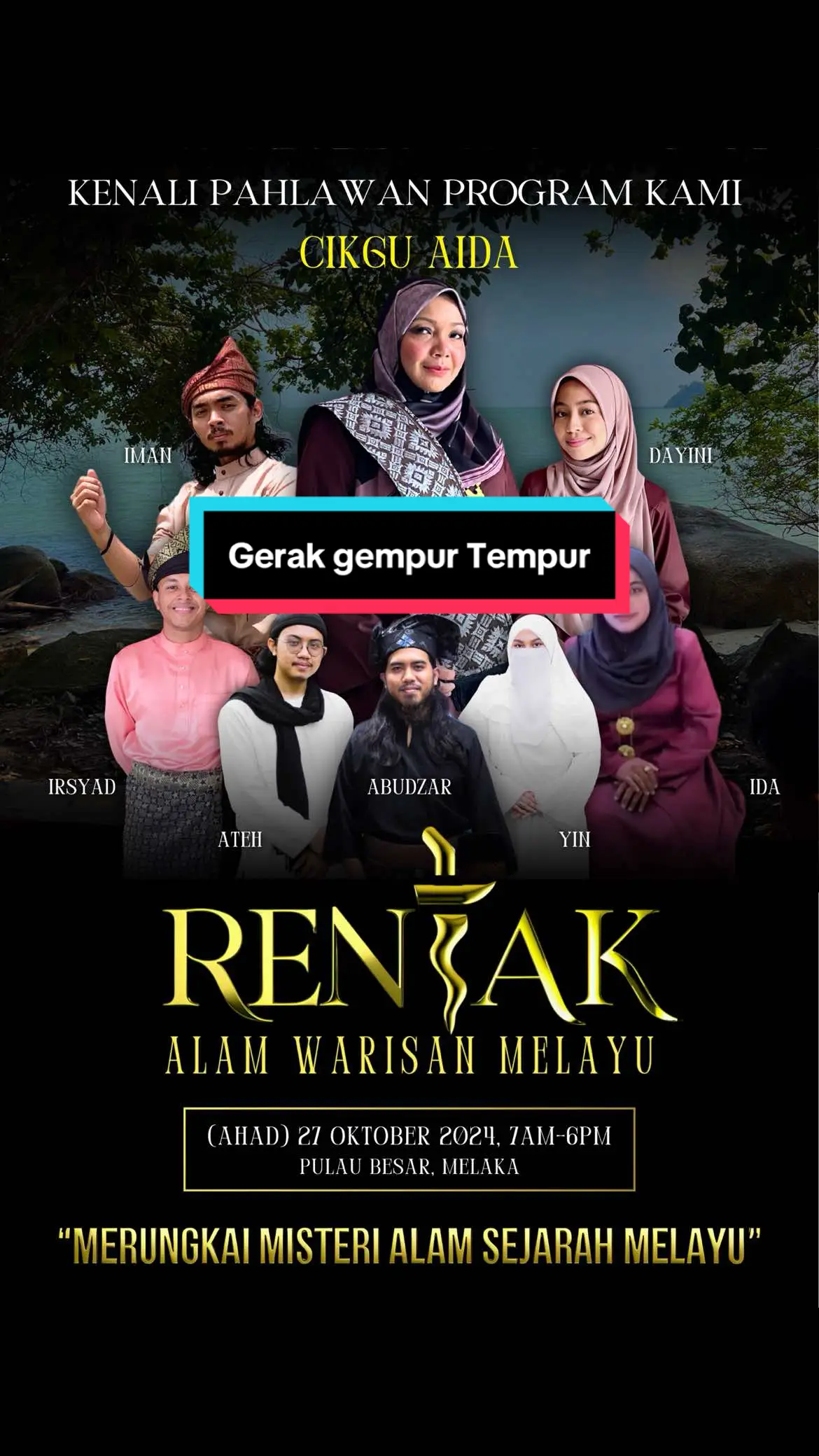 Team kami akan bersama mengawal dan menyelengara semua Peserta yg hadir di Pulau besar Esok..  Semangat membara ingin berkenal dgn semua Srikandi dan Aduka yg ada.. Siapa yg berminat dgn perjuangan yg sama, daftar untuk menjadi Warga kita, Tekan link di bio untuk info lanjut  #sejarahmelayu #rentakalamwarisanmelayu #nusantara #pahlawan #pahlawan #pahlawan #pulau #bangsa #melayu #melaka 