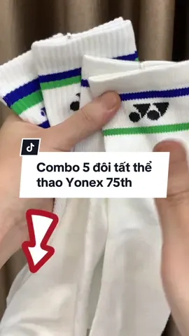 Combo 5 đôi tất thể thao Yonex phiên bản 75th. Chất cotton mềm mại, đàn hồi thoáng khí #tatthethao #tatyonex #tatcotton #tatcaulong #caulong #caulongvietnam #pickleball #xuhuongtiktok #viraltiktok 