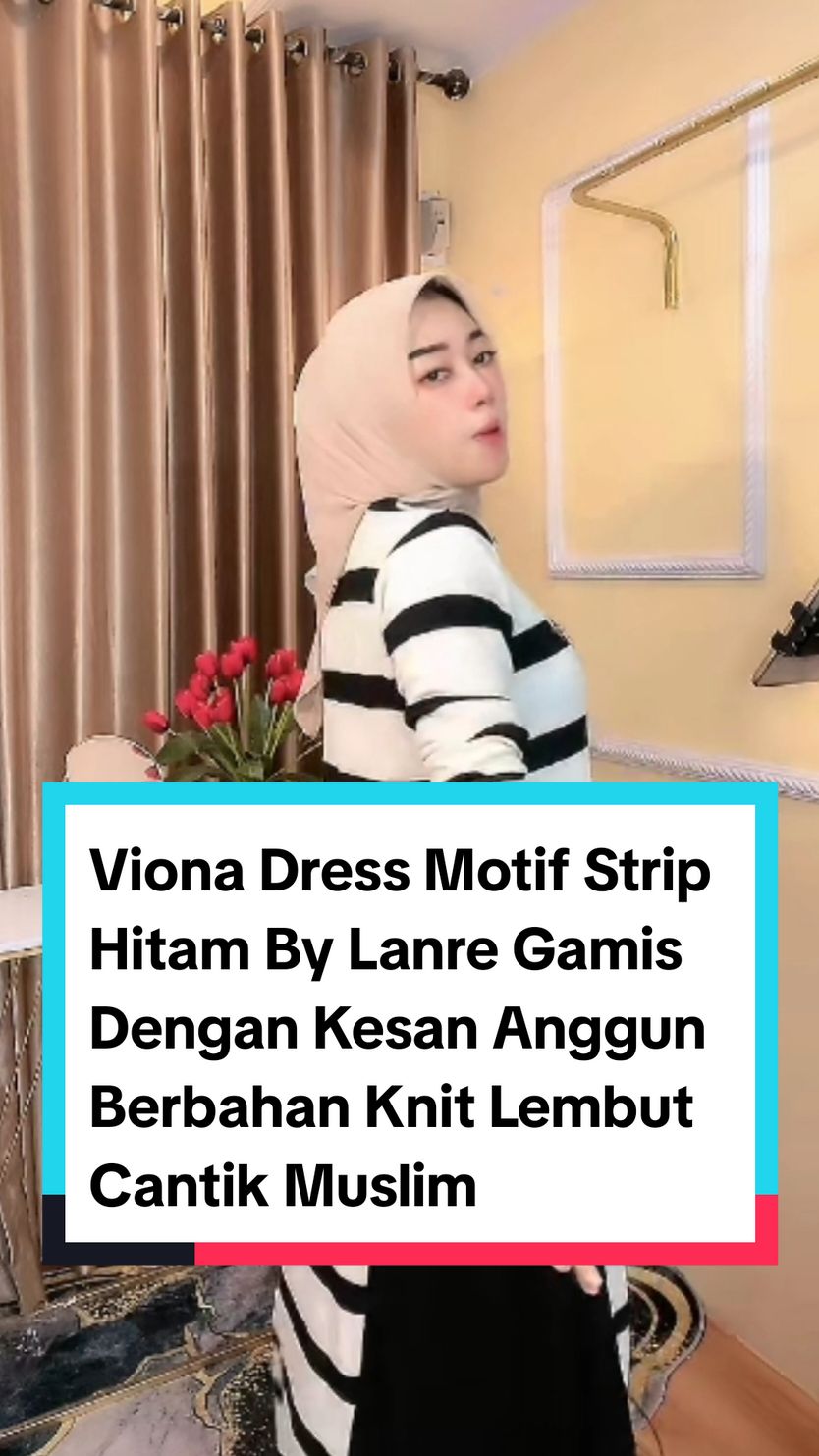 Viona Dress Motif Strip Hitam By Lanre Gamis Dengan Kesan Anggun Berbahan Knit Lembut Cantik Muslim Nyaman Wanita#dressmotif#dresssalur#dressknit#gilagilajualan #shoptokopedia #belilokal #fyp 