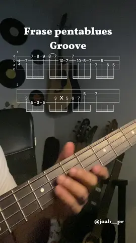 Groove em Am7 Essa frase está no meu curso “Fábrica de Frases Infinitas”✅ #groove #bass #basspkayer #tab 