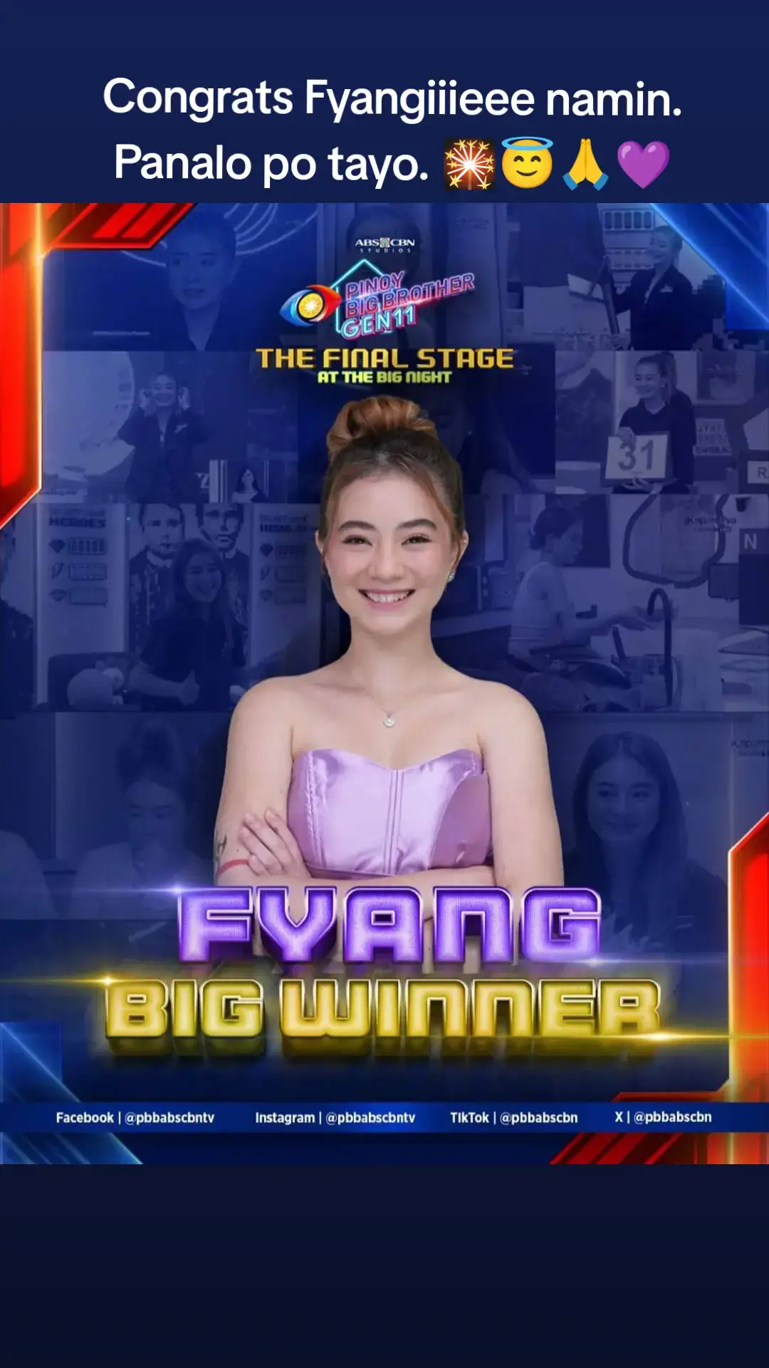 Mahal ka ng taong bayan, were so proud of you.. 😇🎇🥹👑🙏💜 #pbbgen11 #sofiasmith #bigwinner 