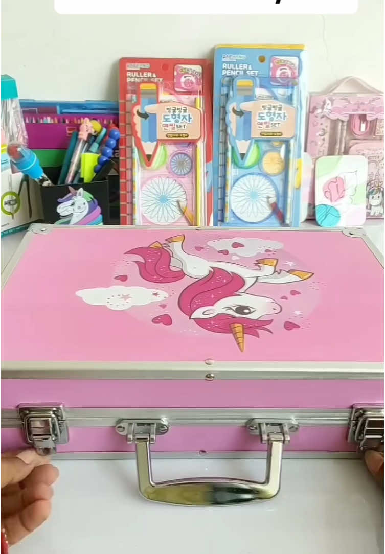 নিতে  চাইলে ইনবক্স করবেন🦋Unicorn Art Set 🦄 (145pc Art Set) Box Material: Aluminum  Box Size: 13.6 x 9.1 x 1.6 inch Made in China. 145 Piece Box Contents: 1. 28 Color Pencils 2. 24 Watercolors 3. 33 watercolor Markers 4. 24 Wax Crayons 5. 5 Paint Brushes  6. 2 Pencils 7. 1 Sharpener 8. 2 Erasers 9. 2 Palettes 10. 24 Round Watercolor Pans Available color :  🩷 Pink unicorn  💙 Blue unicorn ✨ #fyp #foryou #viralvideo #viraltiktok #artist #art #unicorn #aesthetic #trending #trend #bdtiktokofficial #bd #painting #stationeryshop #stationery @TikTok Bangladesh @TikTok 