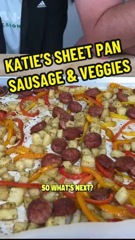 I had some extra help in the kitchen today, @Katie came by to show me her Sheet Pan Sausage and Veggies recipe! 🌶️🔥 Ingredients: - 2 tablespoons Dan-O's Original - 2 tablespoons Dan-O's Cheesoning - 3 bell peppers (any color), thinly slices - 2 medium potatoes, diced - 1 pound sausage, sliced - 2 tbsp avocado oil (or enough to lightly coat) - 5 slices of butter about 2 tbsp Instructions: - Preheat the oven to 400°F.  In a large bowl, combine the diced bell pepper, sliced potatoes, and sausage. - Drizzle the avocado oil over the mixture and toss everything together until evenly coated. - Sprinkle in the Dan-O's Original and mix well. - Then add the Dan-O's Cheesoning and mix until combined. - Line a baking sheet with parchment paper and spread the mixture evenly on top.   - Lay the 5 slices of butter on top of the mixture. - Roast in the preheated oven for 45 minutes, stirring halfway through for even cooking. - Enjoy with family and friends. Yum yum get ya sum!  #hiddengems #danosseasoning #EasyRecipe #cooking #quickrecipes 