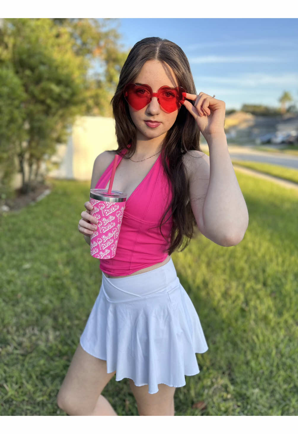 Channeling my inner Barbie! 💕💖💕 This halter top from @REORIA made making this look easy! 🤩.  Go follow @reoria a chance to win a special coupon! 🤩🤩🤩 #ReoriaHalloweenLook #ReoriaChallenge #halloween #barbie #fashion #viralvideo #trendingvideo #trending #abcxyz #zyxcba #cosplay 