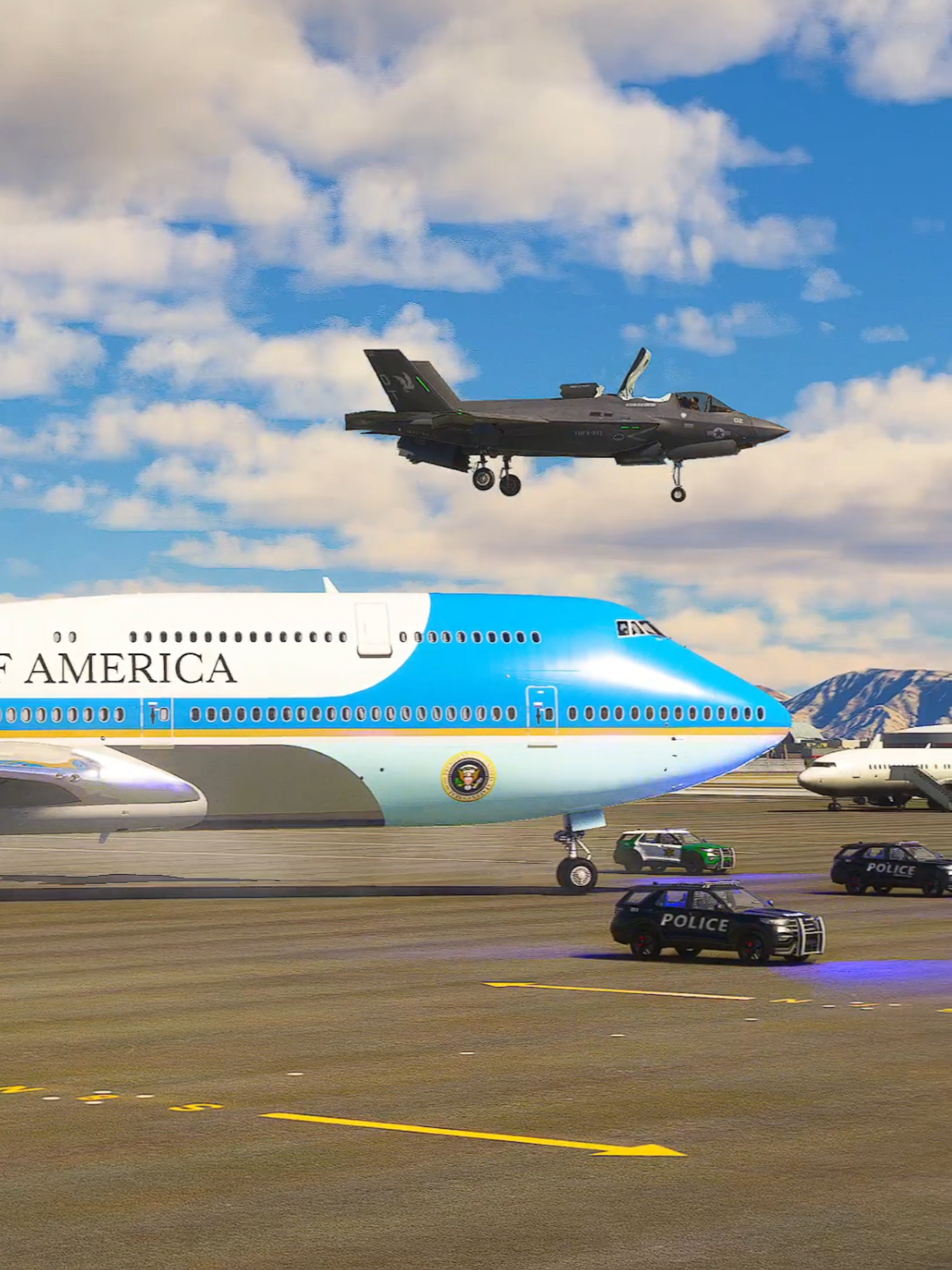 Air Force One incredible escorted by F-35s in Las Vegas #aviation #usa #lasvegas #f35