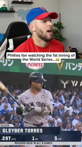 Phillies fan reacting to game one of the World Series, the New York Yankees versus the Los Angeles Dodgers! #MLB #mlbplayoffs #WorldSeries #losangelesdodgers #newyorkyankees 