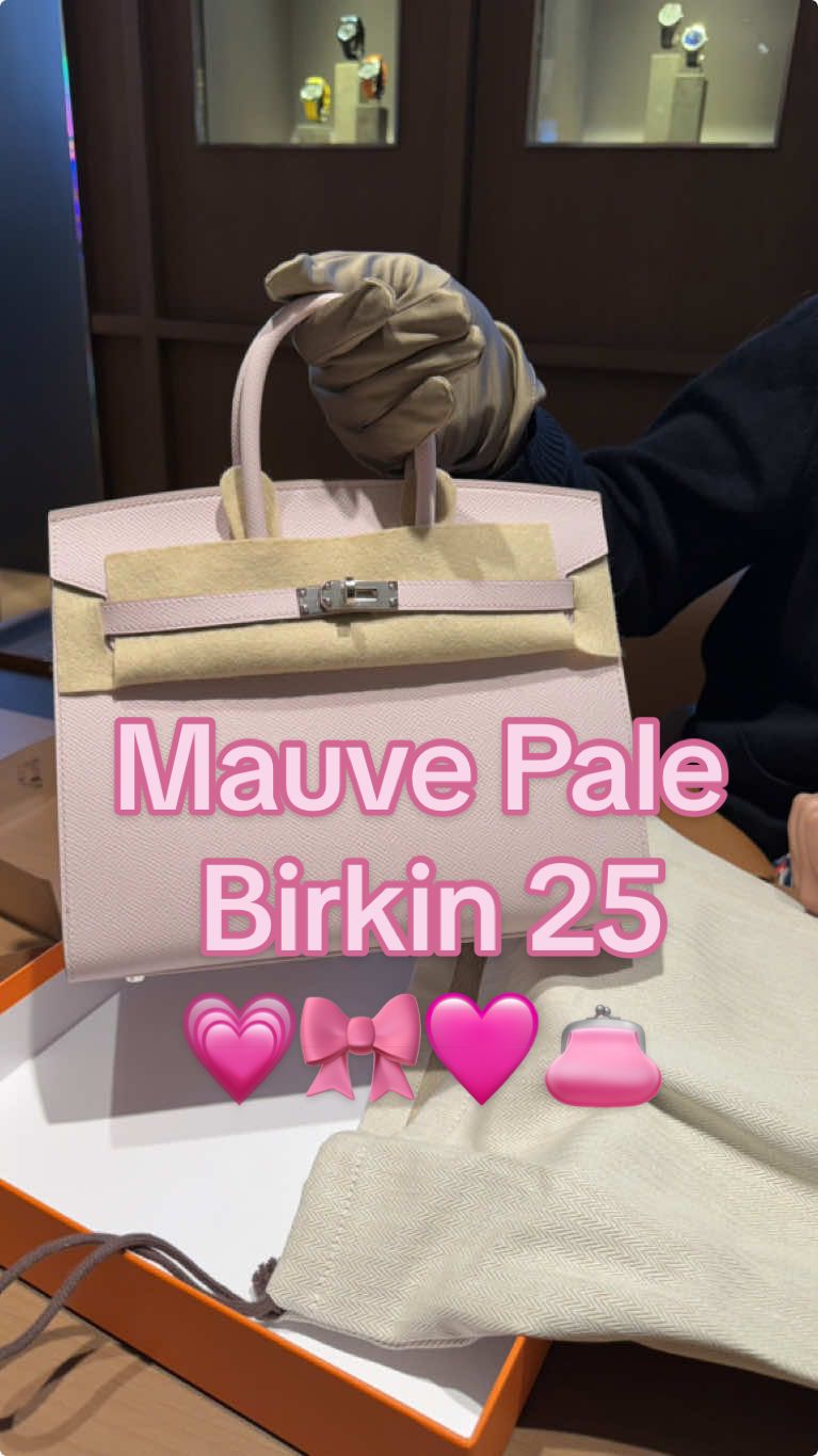 Mauve pale birkin 25 sellier🎀💗💗👛 #hermes #hermesbag #hermesbirkin #hermesunboxing #unboxing #Love 