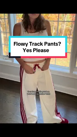 Perfect, flowy, comfortable, wide leg, track pants. These will@Look great with any and everything. Im obsessed! #tiktokshop #tiktokmademebuyit #tiktokshopblackfriday #tiktokshopcybermonday #trackpants #trendypants #trendytrackpants #widelegtrackpants #obsessed #ootdinspo 