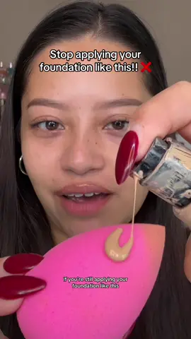 How to CORRECTLY apply foundation with a beauty blender ‼️ products used:  @Haus Labs by Lady Gaga foundation  @Original Beautyblender #foundation #makeuptips #makeuptutorial ##foundationtutorial #makeupforbeginners#fypシ 