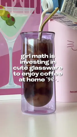 being your own barista is very mindful, very demure ☕️🎀💅🏻  @FLUR Coffee #flur #icedcoffee #coffeetok #coffeetiktok #HauntedHomeFinds #kitchendecor #glassware #girlytok #pinkaesthetic #CozyCountdown 