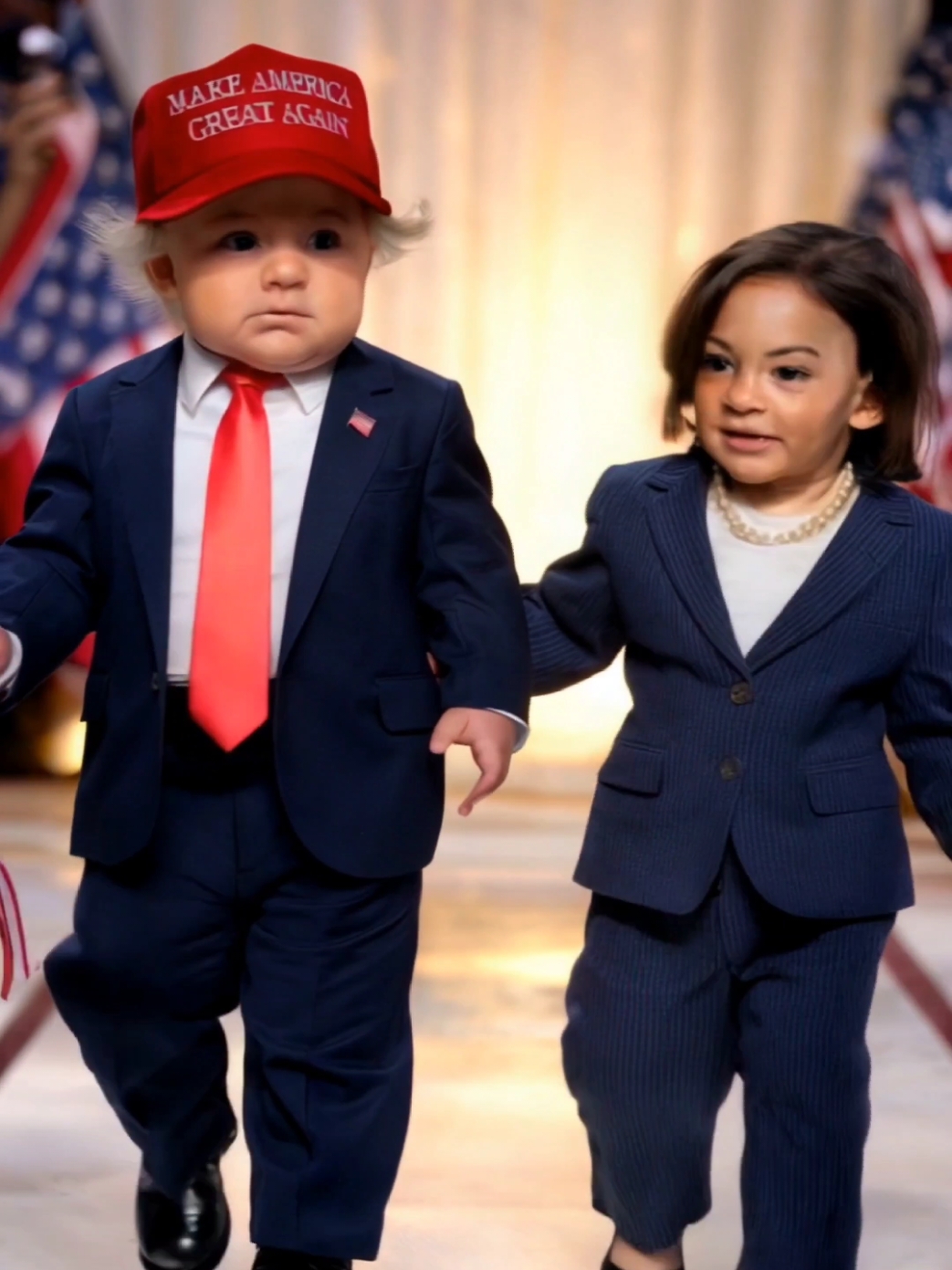 Baby presidents fashion show!! #baby #cutebaby #Runway #toddlersoftiktok #babyfashion #president #babylove #toddler 