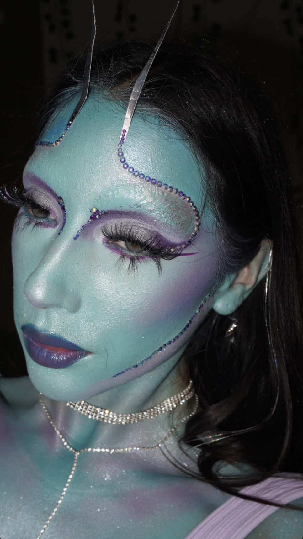 Alien Superstar 👽🛸 #halloweenmakeup #31daysofhalloween #alienmakeup #aliensuperstar #makeup 