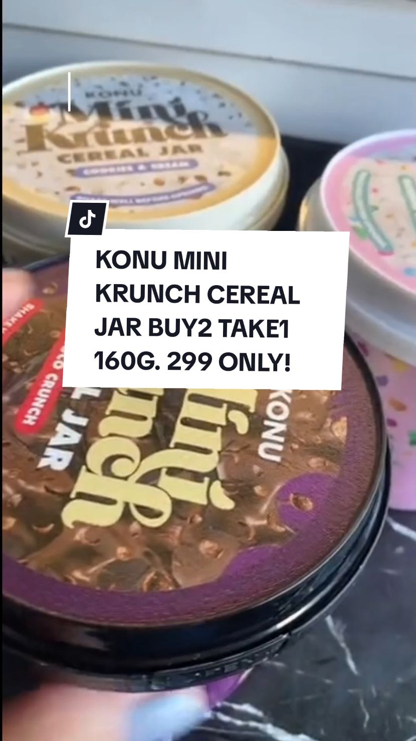 TIPID ERA BUNDLE -BUY2 TAKE1 KONU MINI KRUNCH CEREAL JAR 160G. #konuminikrunch #cerealjar #buy2take1 #MINIKRUNCH #cereal #tipiderabundle #snack #fypspotted #fyppppppppppppppppppppppp #foryoupage 