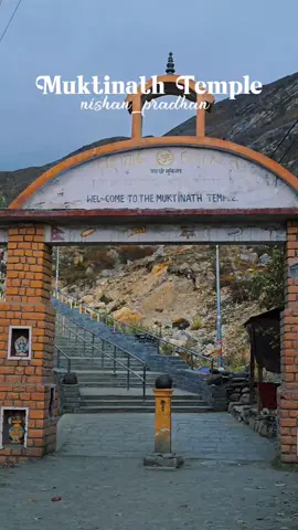 Muktinath is an ancient Vishnu temple located in Mustang, Nepal. The temple of Muktinath, known as 'the lord of liberation', is sacred to both Hindus and Buddhists whom they worship as an abode of Hindu deity Vishnu and Buddhist deity 🙏❤ .  .  .  #nepal #nepalitiktok #nepalimuser #muktinath #muktinath_temple_108_dhara #muktinath_temple #mustang #mustangnepal #fyp #temple 