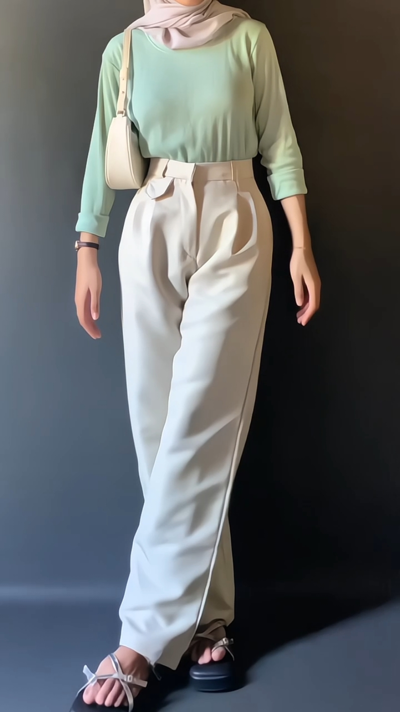 Oro pants bikin jenjang #oropants#kulothighwaist#outfitinspiration#ootdhijab#outfitinspo 