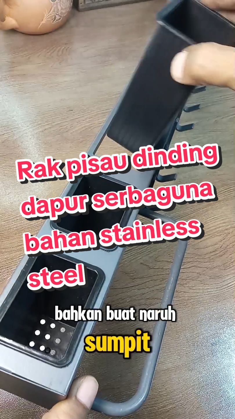 Rak pisau dinding dapur serbaguna bahan stainless steel anti karat  #rakpisaudindingdapur #rakpisaudapur #rakpisau #wibgajian 