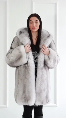Celeste | Luxury Scandinavian Blue Fox Fur Jacket With Big Hood made in your measurements  #whitefoxcoat #pinkfox #blue #switzerland #foxcoat #furcoat #london #newyork #austrianalps #furcoat #luxurylife #luxuryliving #fashion #tiktokfshion #winter #apresski #womanstyle #minkfurjacket #furjacket #coat #london #furcoats #furjacket #whiteminkfur #fur #gstaad #toronto #luxurycoat
