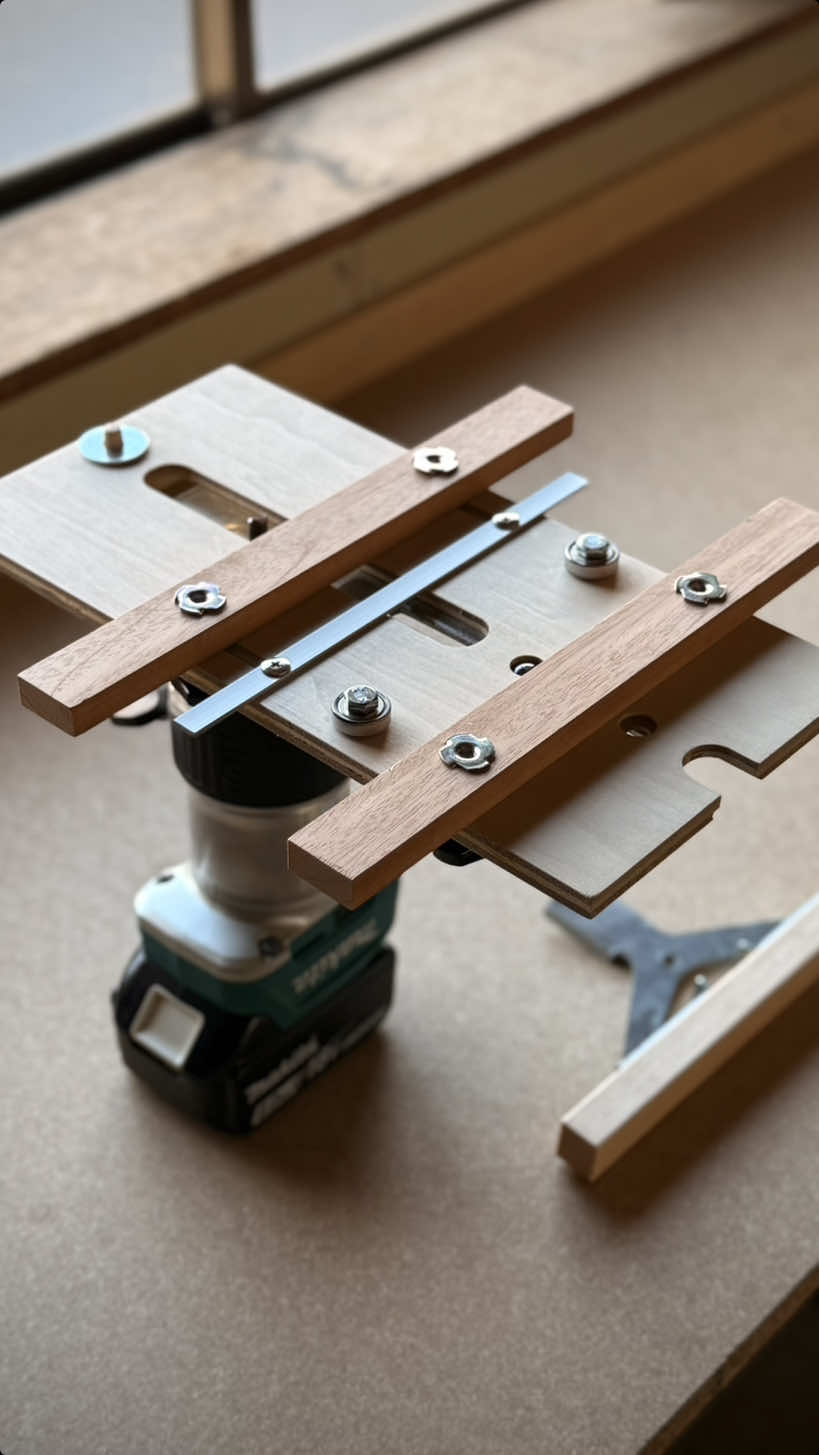 I made a trimmer guide that accommodates curves. #woodworking #woodworkingtips #DIY #jig 