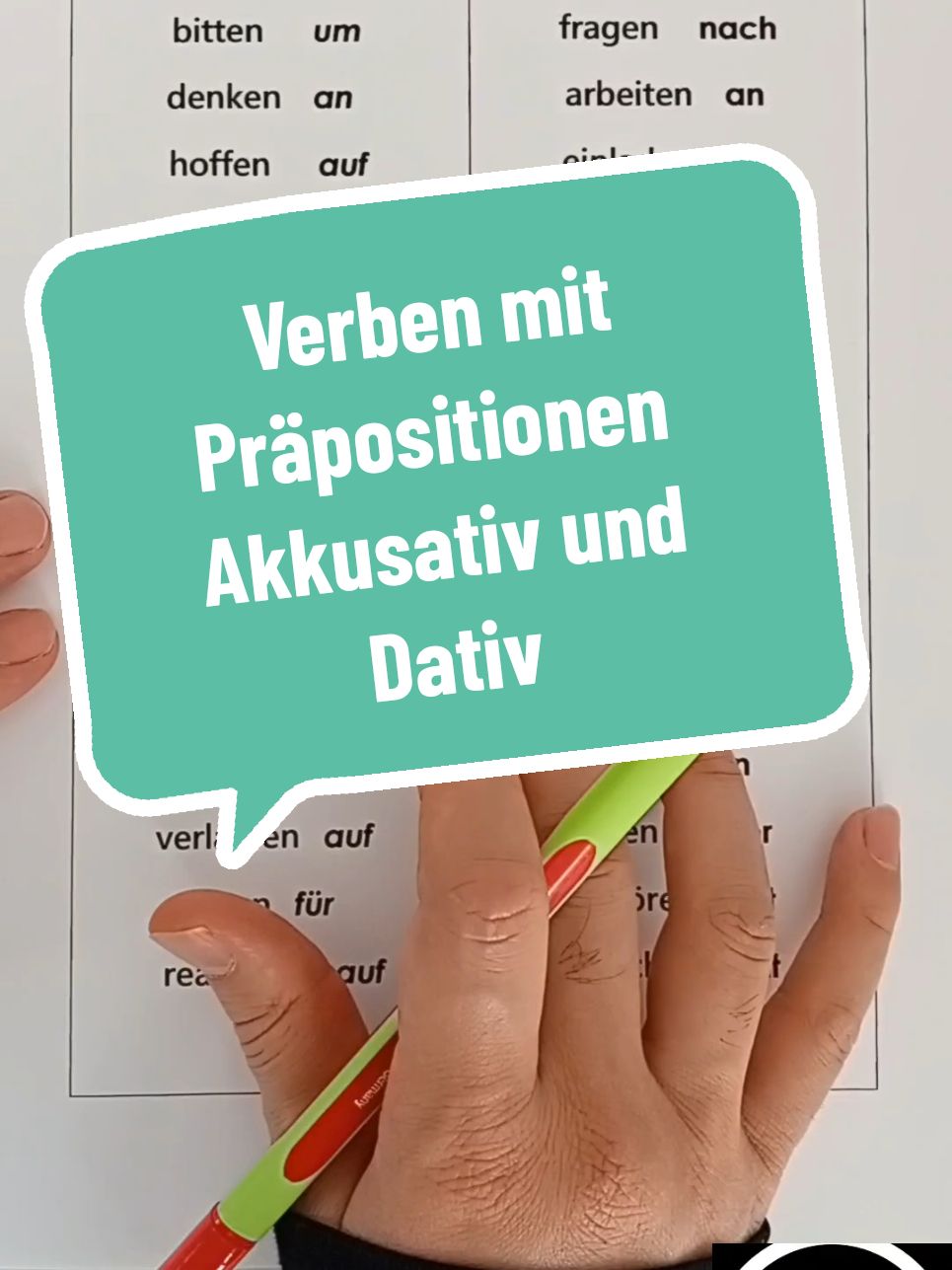 Verben mit Präpositionen  Akkusativ und Dativ  #fyp  #deutschland  #deutsch  #lernenmittiktok  #explore 