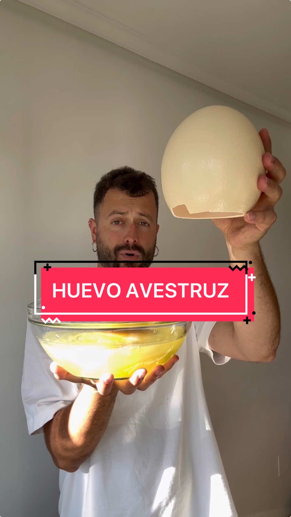 Huevo “frito” de avestruz