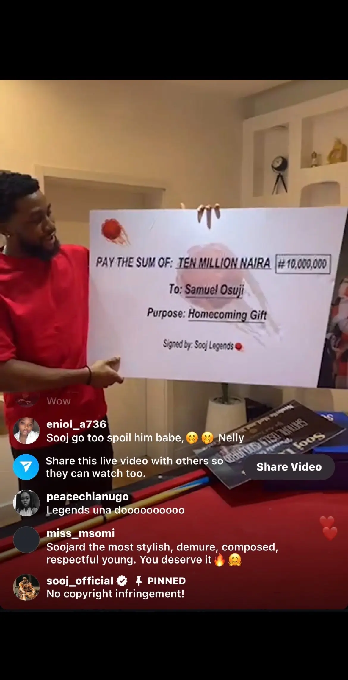 LEGENDS YOU DID IT, THANK YOU TO ALL WHO CONTRIBUTED AND HELPED SPOIL OUR KING ☄️☄️❤️❤️❤️ #sooj #soojbbn #soojbbnaija #soojbbnaija #sama28 #tiktoknigeria🇳🇬 #bigbrothermzansi #bigbrothernigeria #bbn #bbnaija #legendsofsooj #uktiktok🇬🇧uk #ghanatiktok🇬🇭 #goviral #sollyshippers #amapianodance #bbnseason9 #blowthisup #fashiontiktok 