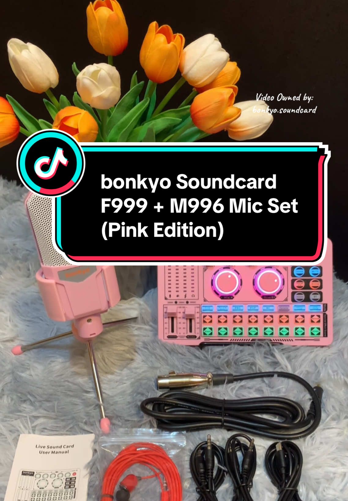 bonkyo Soundcard Pink Edition F999 + M996 Mic Set. Check Out Now.  #foryoupage #soundcardf999 #soundcard 