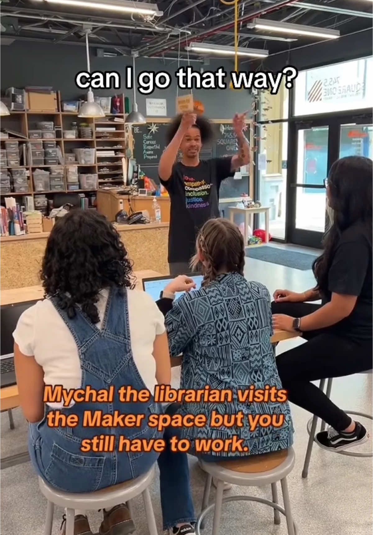 It’s me… I’m the problem, it’s me 😂 Video description: Mychal visits @Woodland Public Library’s Maker Space, asking what he’s supposed to do while they work. He explores the space, as a “Barbie” movie sound plays. #LibraryTikTok #BookTok 