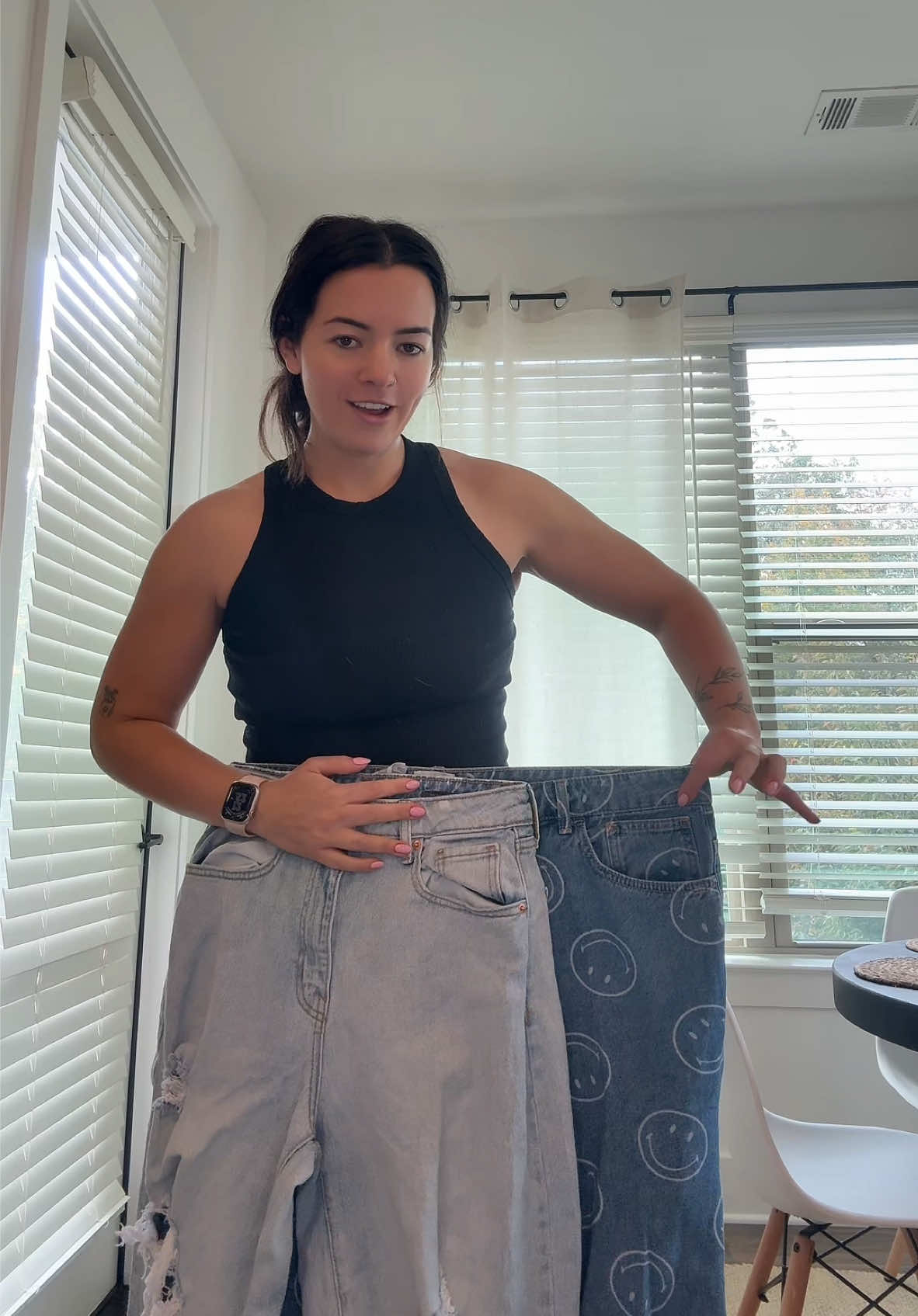 Im so glad i kept a pile of my old clothes for moments like this lol #weightlosstransformation #weightloss #health #gym #weightlossmotivation #gymmotivation #transformation 