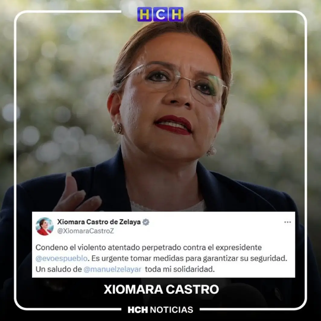 #HCHNoticias | La mandataria de los hondureños, Xiomara Castro, condenó el ataque perpetrado contra el expresidente de Bolivia, Evo Morales y demandó garantizar su seguridad.