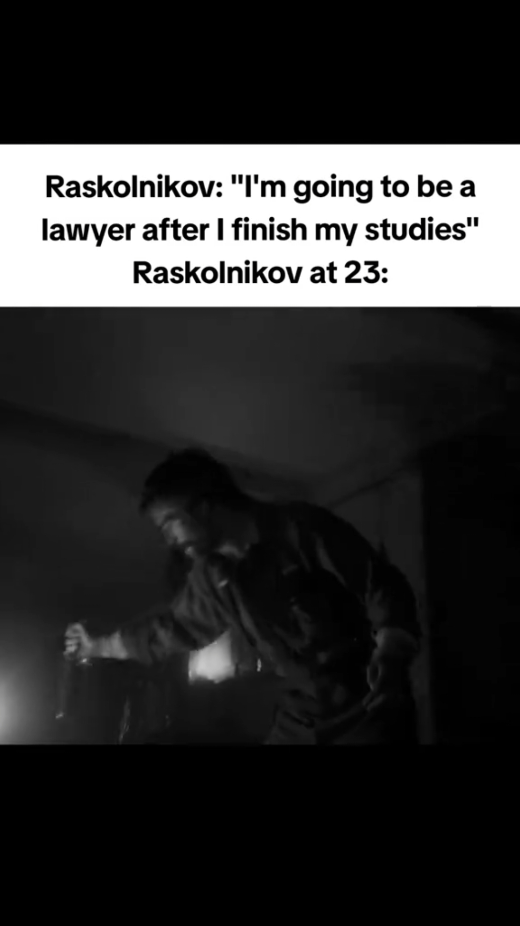 I am unironically Raskolnikov  #literature #BookTok #book #darkacademia #bookmeme #literaturememes #kafka #franzkafka #themetamorphosis #kafkaedit #franzkafkaquotes #franzkafkametamorphosis  #dostoevsky #dostoevskyfyodor #crimeandpunishment #russianliterature #russianliteraturememes #raskolnikov #notesfromunderground #literallyme  #camus #albertcamus #thestranger  #absuridsm #albertcamusphilosophy #albertcamusquotes #albertcamusedit #fyp #foryoupage 