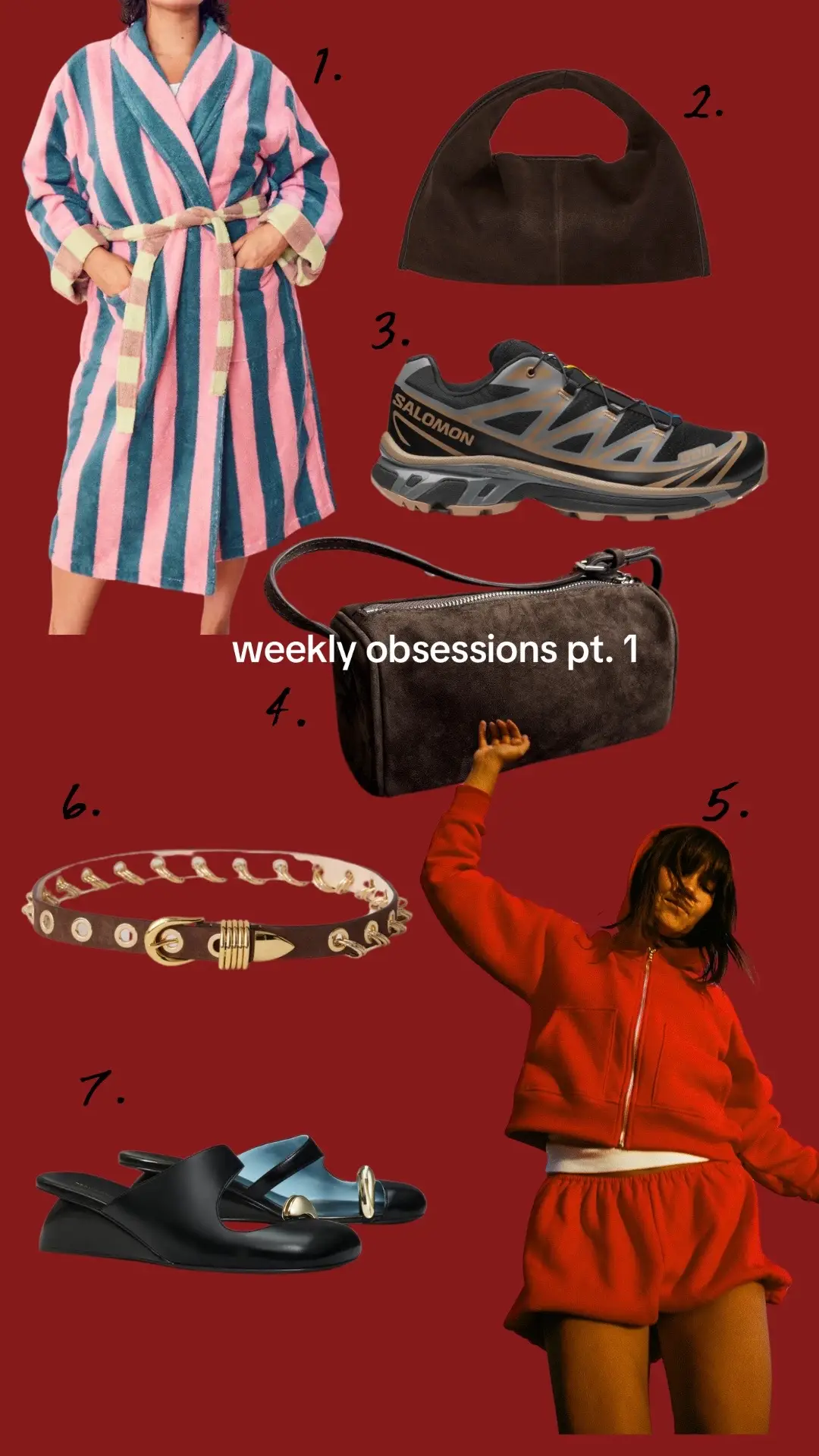 Things i’ve obsessed over this week!! (Everything is linked in my bio) 1. Color blocked robe from @Dusen Dusen 2. handbag fit for a minimalist queen @sourceunknown.official 3 serving sporty spice @Salomon 4. The row dupe @Etsy 5. Not your late bloomer 6. Life’s too short for boring belts @Dehanche 7. if you’re not afraid  of tabi’s @TORY BURCH  #style #styleinspiration #blackfashion #blackfashionblogger #inspired #shoppingcart #shopping #coolbrands #shoestyle #coolgirl 