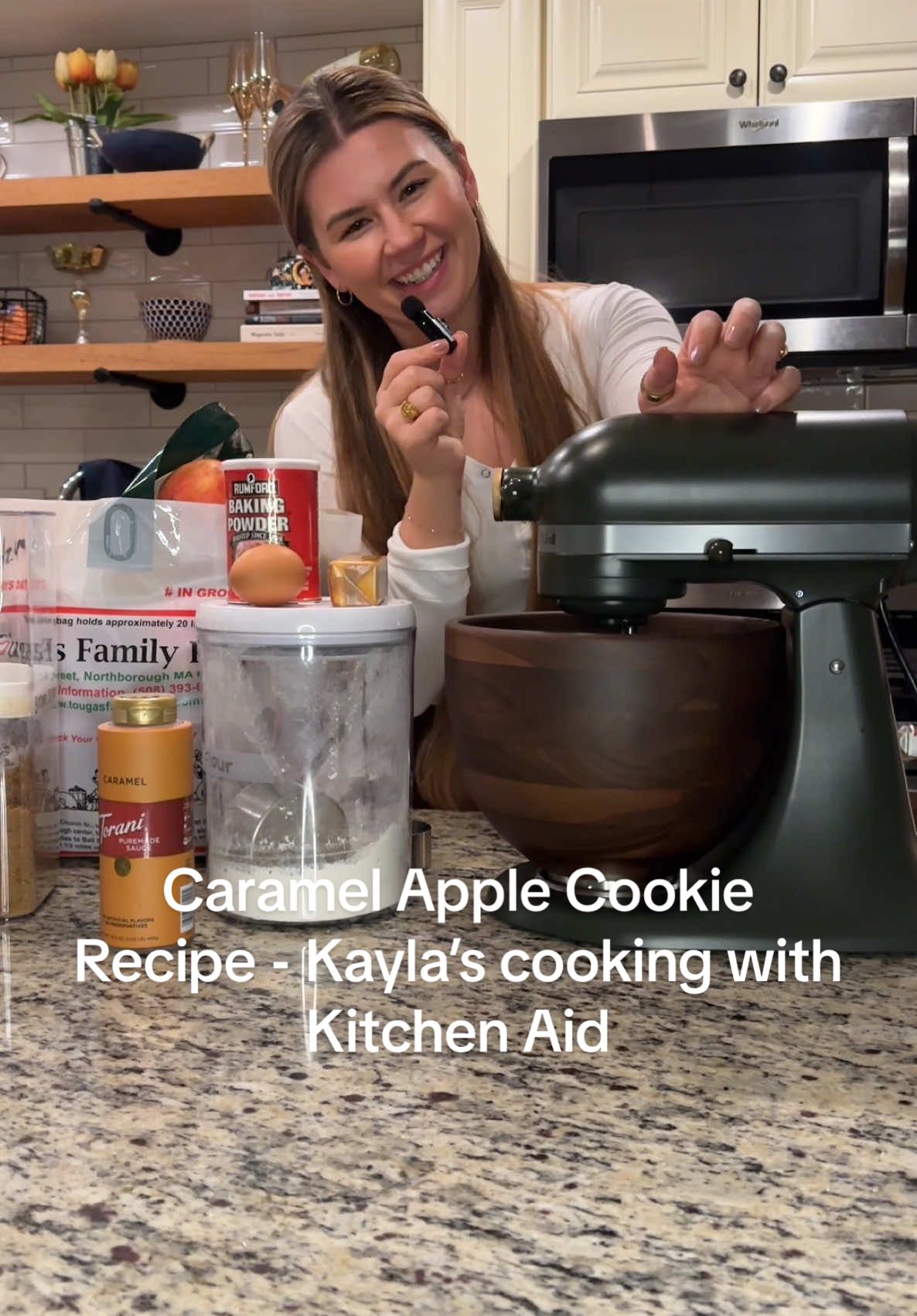 I think i just found a new tradition - post apple picking caramel apple cookies 🍏🥰 #kitchenaid #kitchenaidmixer #caramelapplecookies #cookierecipe #fallrecipes #fallcookies #fyp #kitchenappliances #appliances 