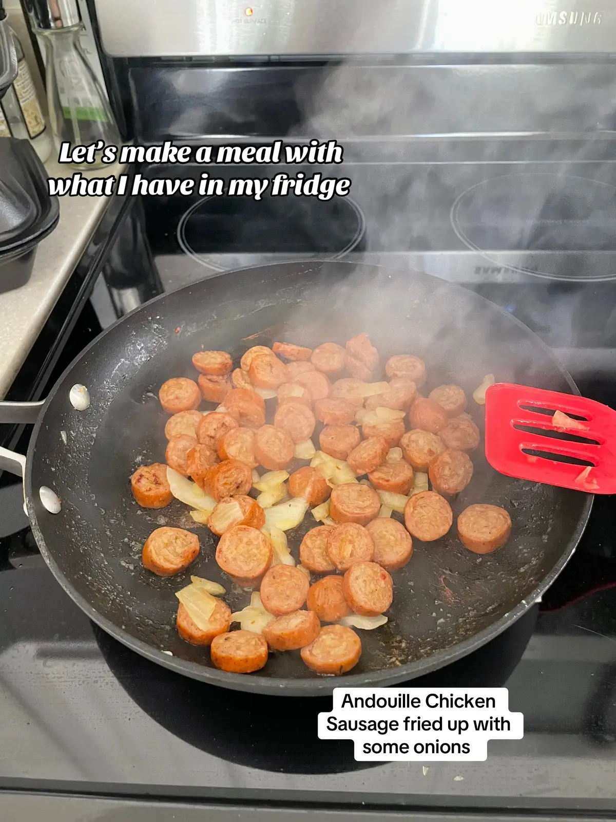 It started off as jusr sausage and onions thej i decided to add some pasta and finish the broth and half and half that was also in the fridge. Sometimea great meals don’t need alot and its fun being creative with what you have. #creatorsearchinsights #food #quickmeals #chickensausage #cajunpasta #bowtiepasta #weekdaydinner #girldinner #cookingtiktok #easydinners #mealprep #fyp #foryou