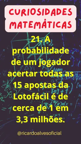 Curiosidades Matemáticas #021 #ricardoalves #professor.ricardoalves #matematica @ricardoalvesoficial