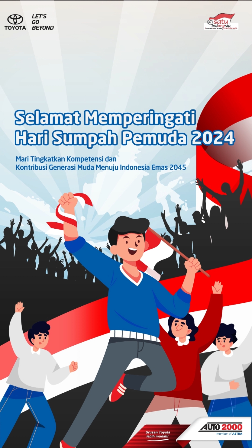 Selamat Hari Sumpah Pemuda, AutoFamily! ⁣ Mari Generasi Muda Indonesia, Bangkit, Bersatu, dan Semangat Untuk Kontribusi Pada Pembangunan Negara.  Bersama-sama tingkatkan kompetensi dan kontribusi Generasi Muda menuju Indonesia Emas 2045.   #Auto2000 #AutoLove #Auto2000ID