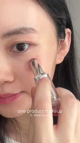 glowy makeup with WAKEMAKE’s dewy gel glaze stick! im using shade 01 mute percent🍂  #wakemake #wakemakelipgirls #makeup #kbeauty #koreanmakeup #glowymakeup #oneproductmakeup @wakemake_official 