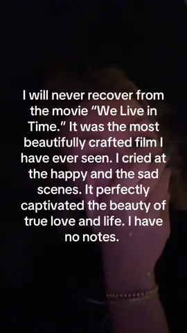 I can’t stop & won’t stop thinking about it. Go watch it if you haven’t. 🥲 #WeLiveinTime 