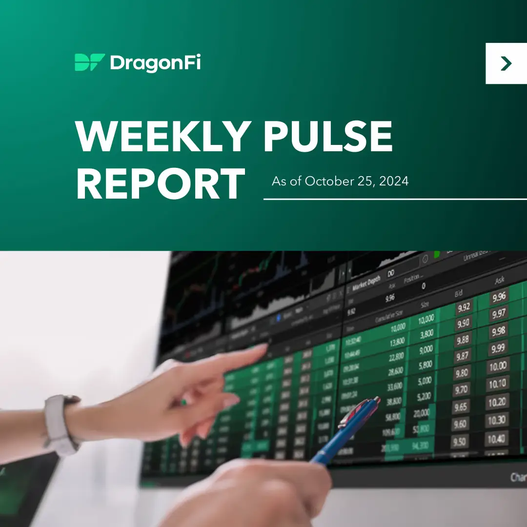 Check out DragonFi’s Weekly Pulse report as of October 25, 2024. Follow us for weekly updates and more! #DragonFi #InvestAmbitiously #PSE