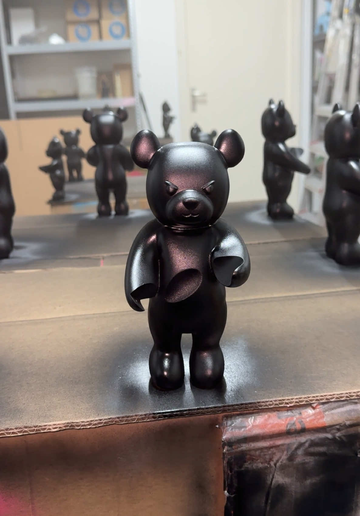 Which bottle should the bottle bear hold next time?  #modernart #artreveal #collectibles #bottlebear 