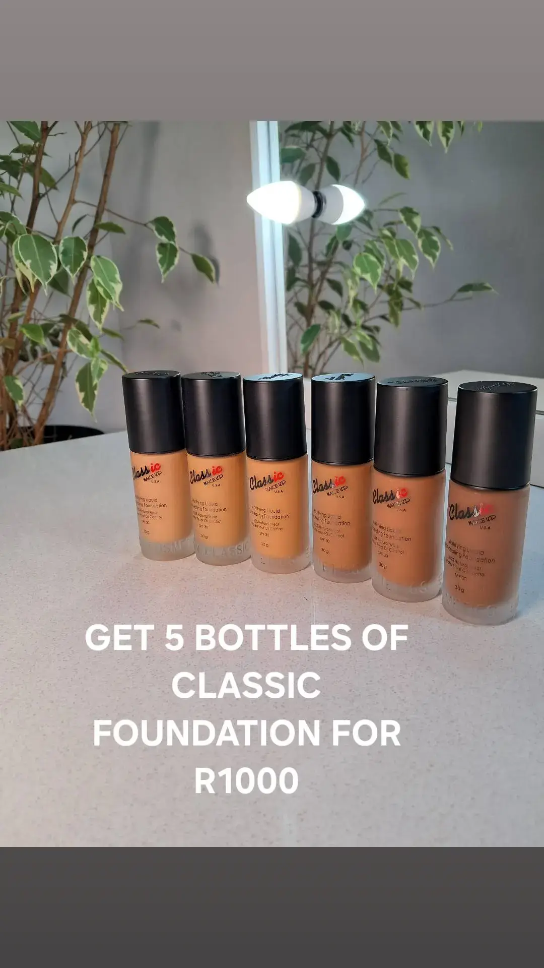 CLASSIC FOUNDATION  AVAILABLE  IN THE STORE .✨️✨️✨️🤩 AVAILABLE  IN  ALL SHADES 🤩🤩👌 *PRICE R250 🤷🏽‍♀️HURRY AND ORDER YOURS NOW VIA 0633059665 WHATSAPP ONLY📱📲💻 DON’T WAIT TILL YOUR FAVORITE MAKEUP PRODUCTS ARE SOLD OUT 😜🤣🤣🤣 PLEASE TO ORDER ANY OF OUR PRODUCTS VISIT OUR SHOP @ASTON MANOR SHOPPING CENTER,KEMPTON PARK (Shop 49)OR CALL/WHATSAPP 0633059665. TO COURIER AROUND SOUTH AFRICA FROM R60 TO R120(DISTANCE CAN NEVER BE A BARRIER . . . . . . . . . . . . #gloclassicbeautypalour #makeupartistinkemptonpark #reels #beautyproducts#hydrogrip #joburgmakeupartist #makeupartist #nigerianmakeupartistinsouthafrica #eastrandmakeupartist #makeuplovers #southafricamakeupartist #makeupbyme #gautengmakeupartist #makeupartistworldwide#nigerianmakeupsouthafrica#makeupsouthafrica #reelsinstagram #pretoriamakeupartist #makeupaddicts #explore #youtuber #makeuptutorial #makeupguru #affordablemakeupsouthafrica#influencer #makeupartistinpretoria #makeupjohannesburg #makeupartistinsandton #beautytips4you