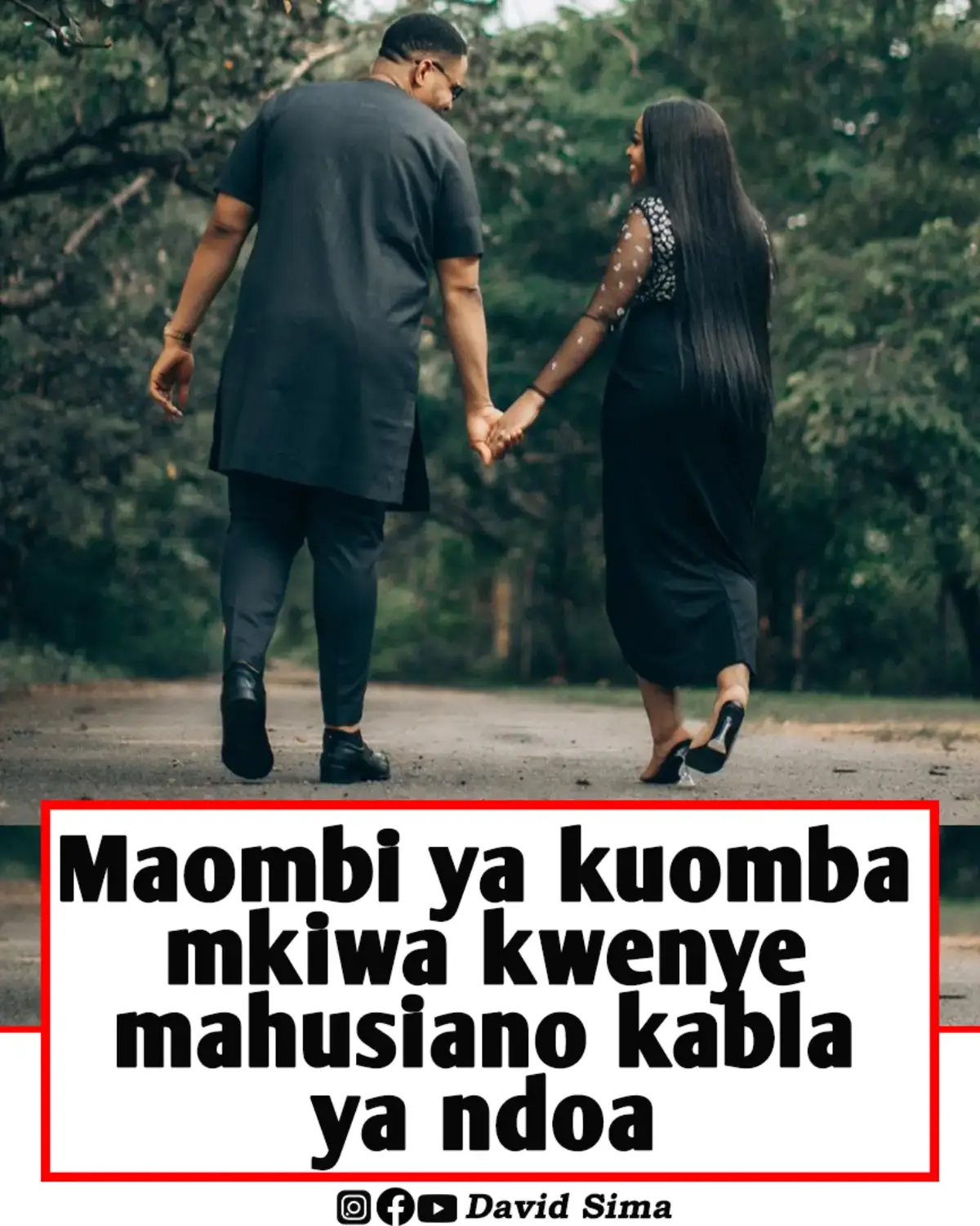 Maombi ya kuomba na mtu unayehusiana naye kabla ya ndoa ( Wote mnapaswa kuomba maombi haya sio mwanamke tu au mwanaume tu ) 1:Ombeeni mahusiano yenu ,Mungu awaimarishe katika yote ,Mpendane mpaka mfunge ndoa  Kataeni kila roho ya kuwatenganisha ,Kataeni kila roho ya kuwachelewesha  Kataeni kila upingamizi wa kuingia kwenye ndoa  Kataeni kila njia za mkato kuingia kwenye ndoa  2;Mwanaume muombee mwanamke wako unayehusiana naye awe na roho ya utii na wewe mwanamke muombee mwanaume wako akupende zaidi  Kuanzia kwenye mahusiano ndio picha kamili ya ndoa hivyo haya mambo ya yanapaswa kuwa imara kuanzia kwenye msingi  3:Ombeeni Muweze kushinda tamaa za ujanani ,Bali kila mmoja awe muaminifu  Nyie kwa kwa nyie Mungu awape nguvu ya kushinda kila vishawishi na hata huko nje kwa watu wengine asitokee wa kuanguka  1 Wathesalonike 4:4 4:Muombee mwenzako Mungu amuandae kuwa mume au mke bora kwa mapenzi yake Mungu amtengeneze maana wewe peke ako huwezi kumtengeneza 5: Mwanamke Muombe mwanaume wako kipato chake kikae sawa maana ni muhimu mwanaume kuwa na pesa kwa ajili ya mipango mbalimbali na familia badae  Kama ni mvivu muombee Mungu amsaidie hiyo Roho ya uvivu iondoke na ampe nguvu ya kufanya kazi zaidi  Kama hana kazi ya kumuingizia pesa basi muombee Mungu amfungulie milango ya kazi 📌 Kuomba naye sio lazima ukutane naye na kama mtakutana basi iwe ni kanisani ambapo mtaweza kuomba vizuri Kama hiyo haiwezekani mnaweza kuomba kila mmoja huko alipo  Mnaweza kutenga muda wa kuomba kwa njia ya simu kwa kumpigia mwenzako na kuomba kadri Roho atakavyowaongoza  Mnaweza kuwa na maombi ya kufunga kwa siku maalumu na kuombea mahitaji yenu  Kama mwenzako hajui kuomba mfundishe na anza naye kuomba atafahamu tu  Kumbuka kuwa tabia haijengwi siku moja bali inajengwa kwa kuwa na mazoea ya kufanya hivyo mara kwa mara  Mungu awasaidie muweze kukamilisha  Amen David Sima Mtumie mwenzako utakayeomba naye  If you share, you Care Thank you