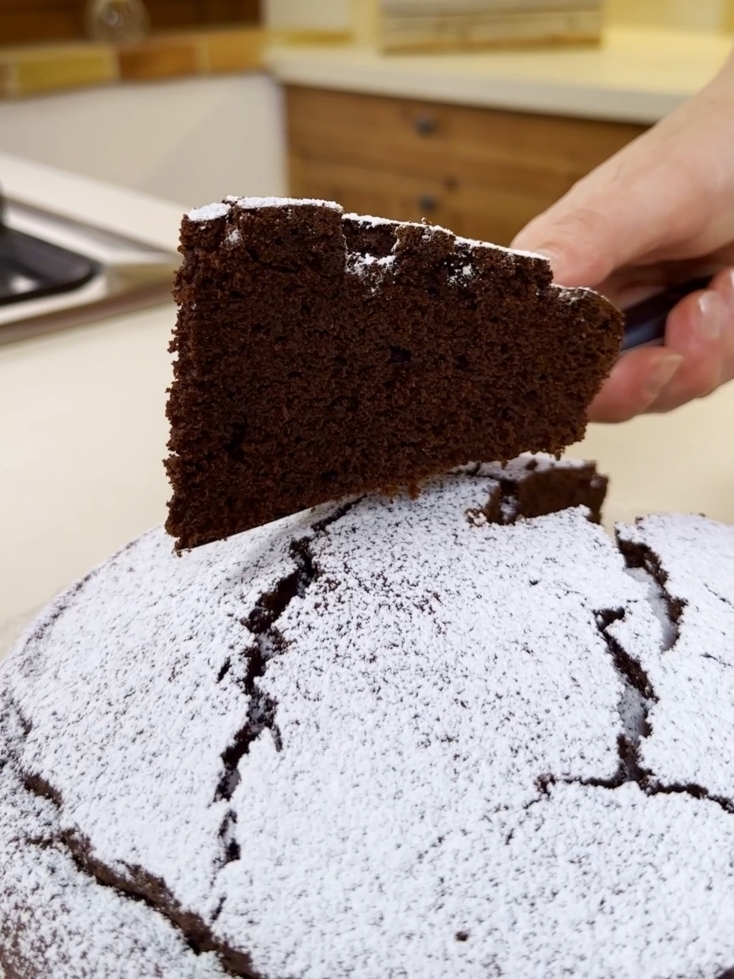 TORTA AL CIOCCOLATO Un dolce classico e intramontabile che possiamo preparare in casa con una ricetta facile, golosa e personalizzabile. INGREDIENTI 2 uova 150 g zucchero 125 g burro sciolto 250 ml latte 200 g cioccolato fondente sciolto 20 g cacao amaro 220 g farina 00 16 g lievito per dolci Zucchero a velo per decorare PROCEDIMENTO In una ciotola rompiamo le uova e iniziamo a sbatterle con le fruste elettriche. Poi, senza smettere di frullare, aggiungiamo anche lo zucchero. Frulliamo per qualche minuto, fino ad avere un composto chiaro e spumoso, e poi uniamo il burro sciolto. Continuando a mescolare, versiamo anche il latte. Uniamo ora il cioccolato fondente sciolto. Aggiungiamo anche il cacao amaro e riprendiamo a mescolare per incorporarlo. Ora uniamo gradualmente la farina, sempre mescolando. Infine aggiungiamo il lievito e diamo un’ultima mescolata per amalgamarlo e ottenere un impasto liscio e omogeneo. Versiamo l’impasto in uno stampo imburrato e infarinato da 26 cm di diametro, e livelliamolo con la spatola. Inforniamo e cuociamo in forno preriscaldato ventilato a 170 °C per 45 minuti. Una volta sfornata la torta, lasciamola intiepidire. Decoriamo infine la nostra torta al cioccolato con un po’ di zucchero a velo. Eccola pronta da gustare morso dopo morso. #tortaalcioccolato #dolcialcioccolato #recipe #ricettafacile #benedettarossi #fattoincasadabenedetta #cucinaitaliana